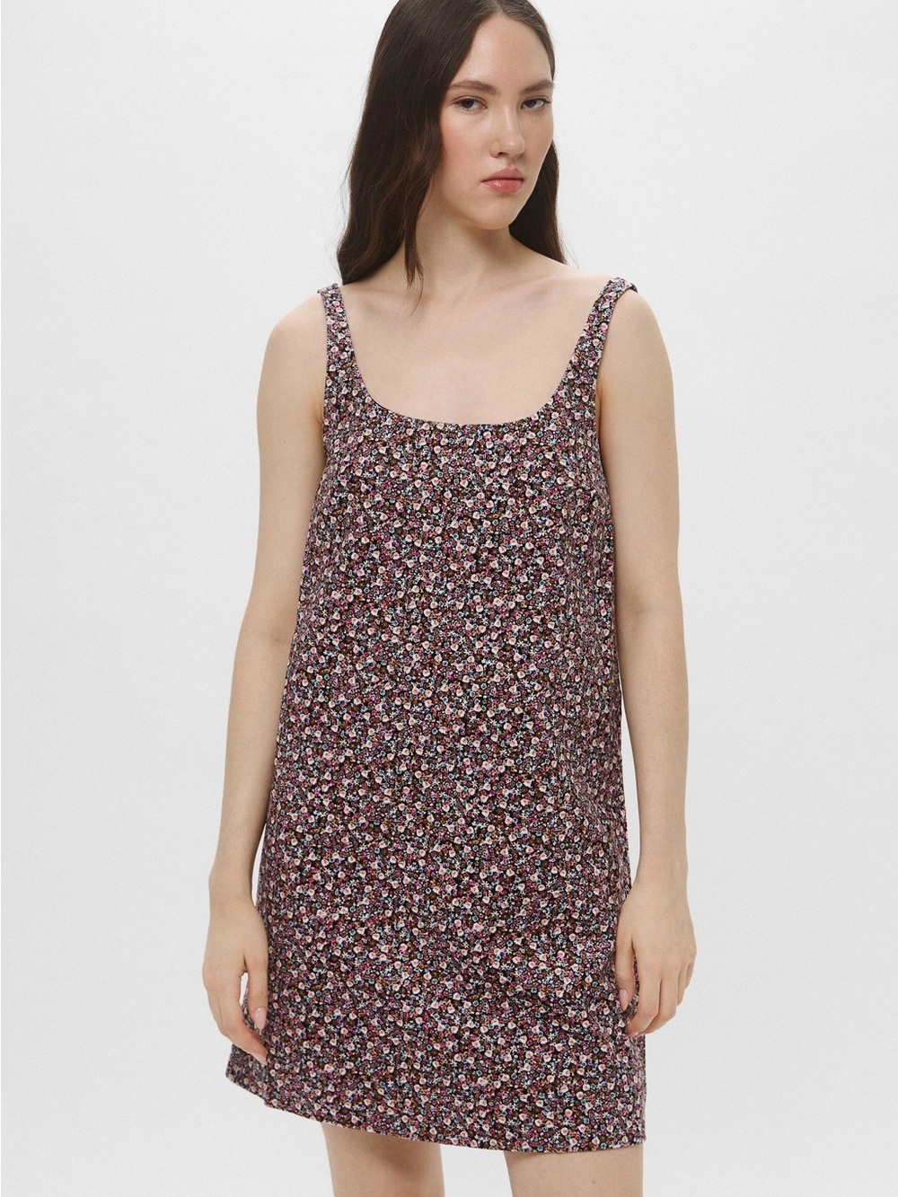 NEW H&M Women’s Large Floral Corduroy Cotton Pull On Tank Shift Mini Boho Folk